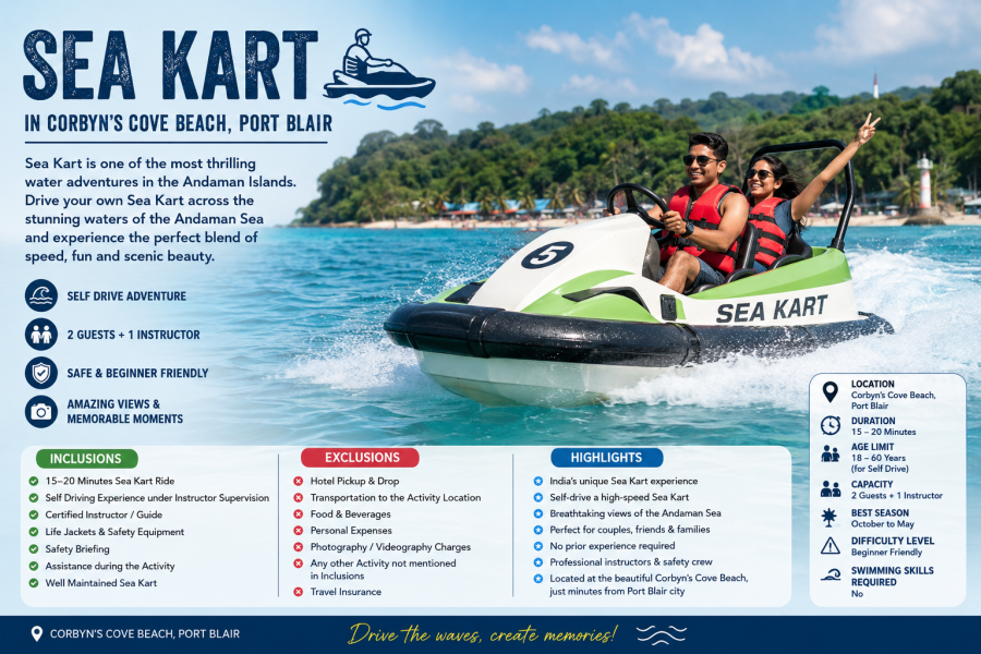 Sea Kart in Corbyn’s Cove Beach, Port Blair