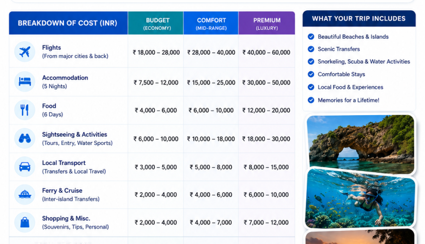 Andaman Trip Cost for 2 People: Real Budget Breakdown (2026)